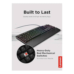 لوحة مفاتيح الألعاب الميكانيكية Lenovo Legion K500 RGB GY40T26478، باللون الأسود