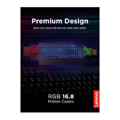 لوحة مفاتيح الألعاب الميكانيكية Lenovo Legion K500 RGB GY40T26478، باللون الأسود