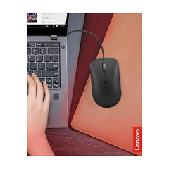 ماوس لينوفو 400 USB-C سلكي مدمج، ماوس USB بأربعة أزرار لأجهزة الكمبيوتر المحمولة والكمبيوتر، قابل للتعديل بدقة 2400 نقطة في البوصة، لليد اليسرى أو اليمنى، GY51D20875، أسود