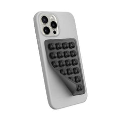 StickyGrippy Suction Phone Case Mount, Silicon Adhesive Phone Accessory for iPhone and Android, Hands-Free Fidget Toy Mirror Shower Phone Holder, Tiktok Videos and Selfies (Black)