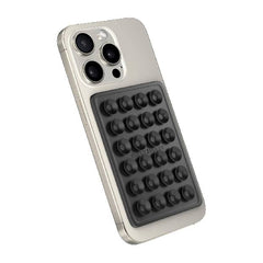 StickyGrippy Suction Phone Case Mount, Silicon Adhesive Phone Accessory for iPhone and Android, Hands-Free Fidget Toy Mirror Shower Phone Holder, Tiktok Videos and Selfies (Black)