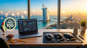 Best wireless mouse under AED 100 in UAE 2026 for work from home, featuring budget mouse options on a Dubai office desk