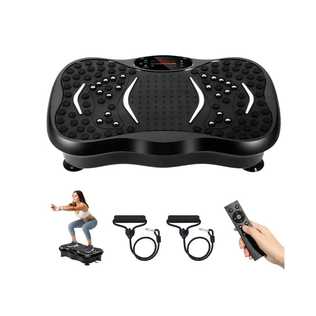 Vibration Plate for Home Use with Bluetooth, 5 Modes, Resistance Bands, 330lb Max Load