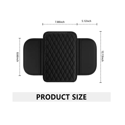AMALYX Car Armrest Cover with 2 Storage Bags Microfiber Leather Black