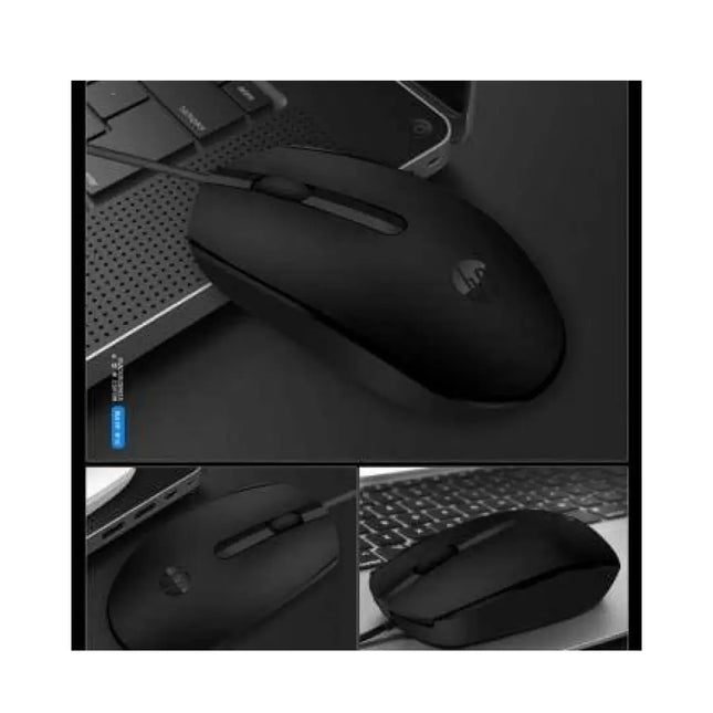 HP M10 Wired USB Optical Mouse - Black