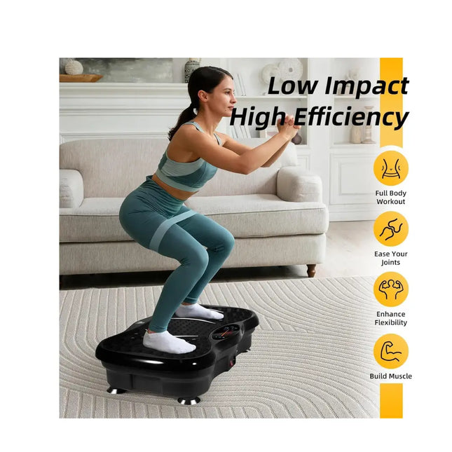 Vibration Plate for Home Use with Bluetooth, 5 Modes, Resistance Bands, 330lb Max Load