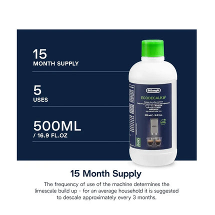 De'Longhi EcoDecalk 500ml Descaler Coffee Maker Cleaner