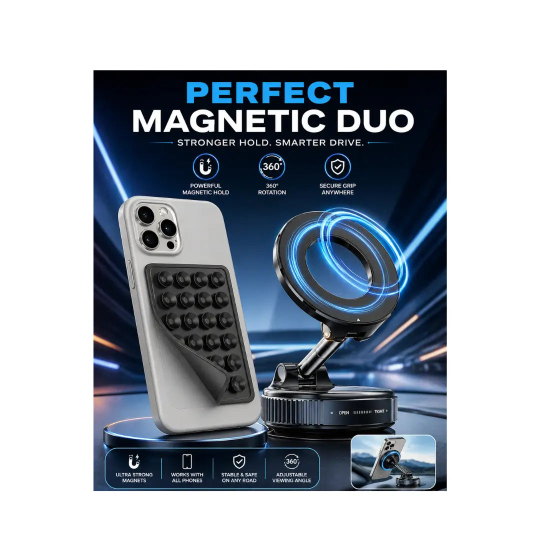 AMALYX Magnetic Phone Mount 2-in-1 360° Car Holder Foldable