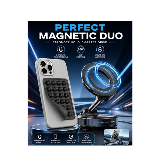 AMALYX Magnetic Phone Mount 2-in-1 360° Car Holder Foldable