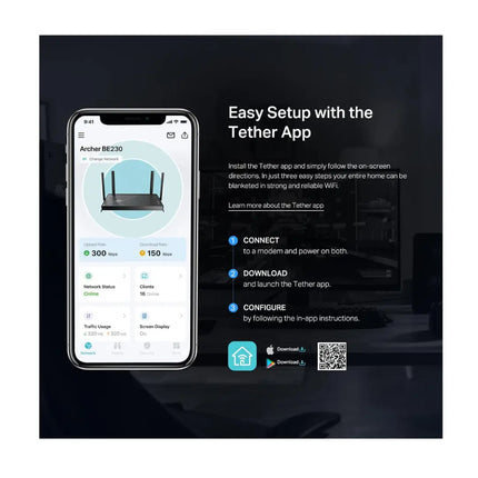 TP-Link Archer BE230 WiFi 7 Router BE3600 Dual Band with 2.5G Ports and HomeShield