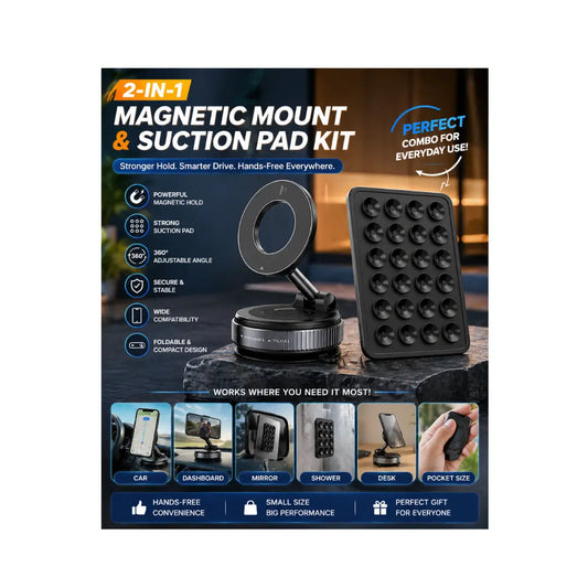 AMALYX Magnetic Phone Mount 2-in-1 360° Car Holder Foldable