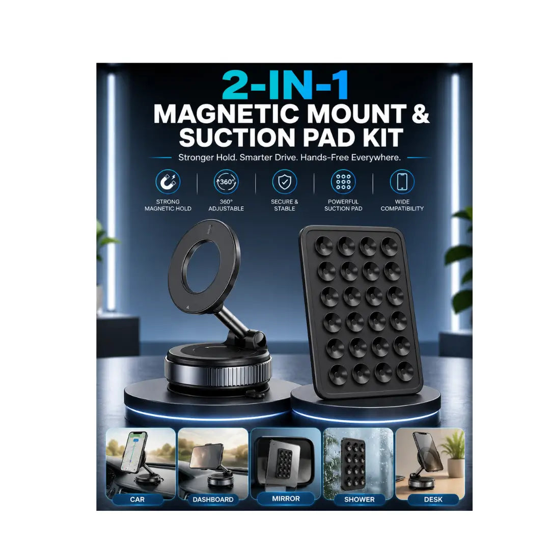 AMALYX Magnetic Phone Mount 2-in-1 360° Car Holder Foldable