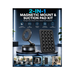 AMALYX Magnetic Phone Mount 2-in-1 360° Car Holder Foldable