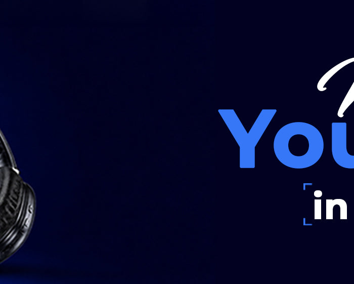 Premium wireless headphones banner with text Wrap Yourself in Sound featuring Tamara and Tabby payment logos.