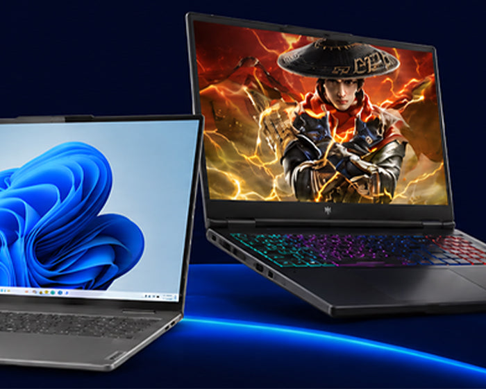 Lenovo Yoga 7 and Acer Predator Helios Neo 16 laptops banner with Tamara and Tabby payment logos