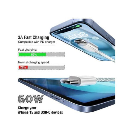 USB-C to USB-C Fast Charging Cable 60W for iPhone Android