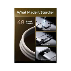 كابل شحن سريع أصلي من USB-C إلى USB-C بقوة 60 واط، متوافق مع سلسلة iPhone 15/16، وSamsung Galaxy، وGoogle Pixel، وجميع أجهزة USB-C - كابل شاحن من النوع C للهواتف والأجهزة اللوحية - Amal Estore