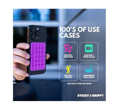 StickyGrippy Suction Phone Case Mount, Silicon Adhesive Phone Accessory for iPhone and Android, Hands-Free Fidget Toy Mirror Shower Phone Holder, Tiktok Videos and Selfies (Translucent)