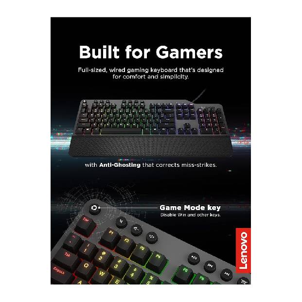 Lenovo Legion K500 Rgb Mechanical Gaming Keyboard GY40T26478, Black