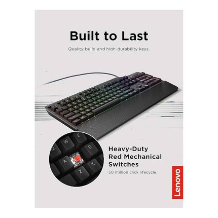 لوحة مفاتيح الألعاب الميكانيكية Lenovo Legion K500 RGB GY40T26478، باللون الأسود