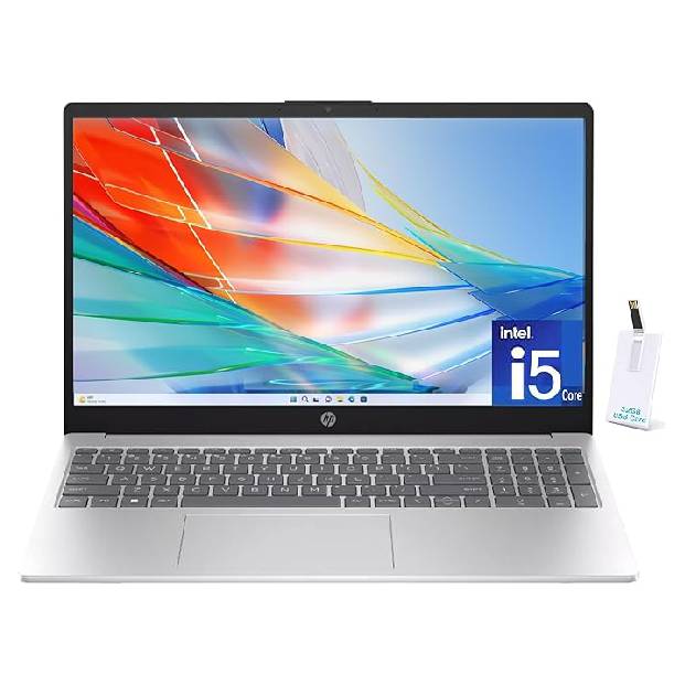 HP 15.6" Laptop, 13th Gen Intel Core i5-1335U, 32GB RAM, 1TB SSD, FHD Anti-Glare Display, Webcam, Numeric Keypad, Wi-Fi, Bluetooth, HDMI, 32GB USB Card, Windows 11 – Silver