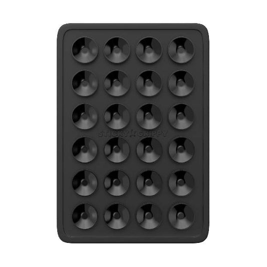 StickyGrippy Suction Phone Case Mount, Silicon Adhesive Phone Accessory for iPhone and Android, Hands-Free Fidget Toy Mirror Shower Phone Holder, Tiktok Videos and Selfies (Black)