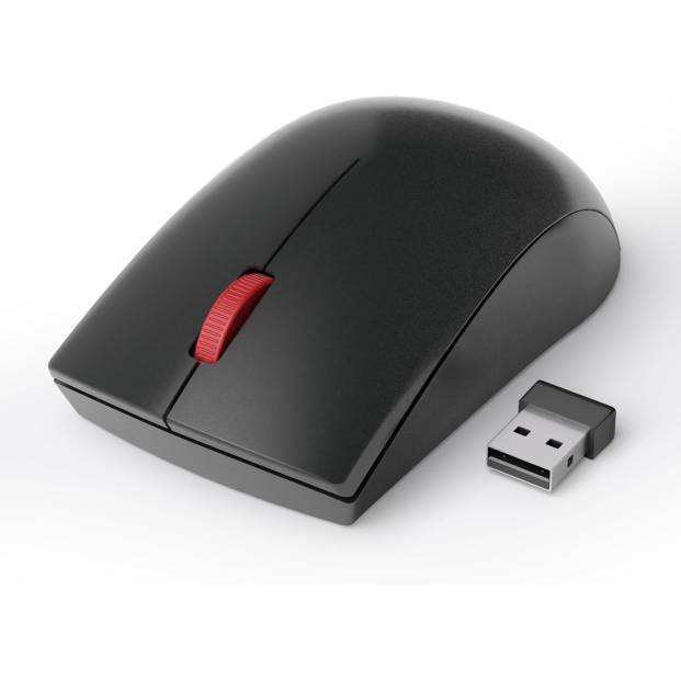 Lenovo Wireless Mouse (WL150) – Ergonomic, 2.4G, 1,000 DPI, 3M clicks, compact, black, USB-A, compatible with laptops and PCs.